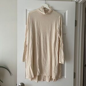 Sustainable Knit Turtleneck Tunic Dress